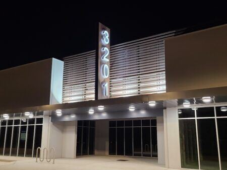 3201 Houston Channel Letter Signs lit up at night