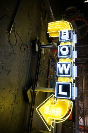 LED neon Houston custom signs for bowling alley