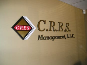 Houston wall signs for C.R.E.S. Management office