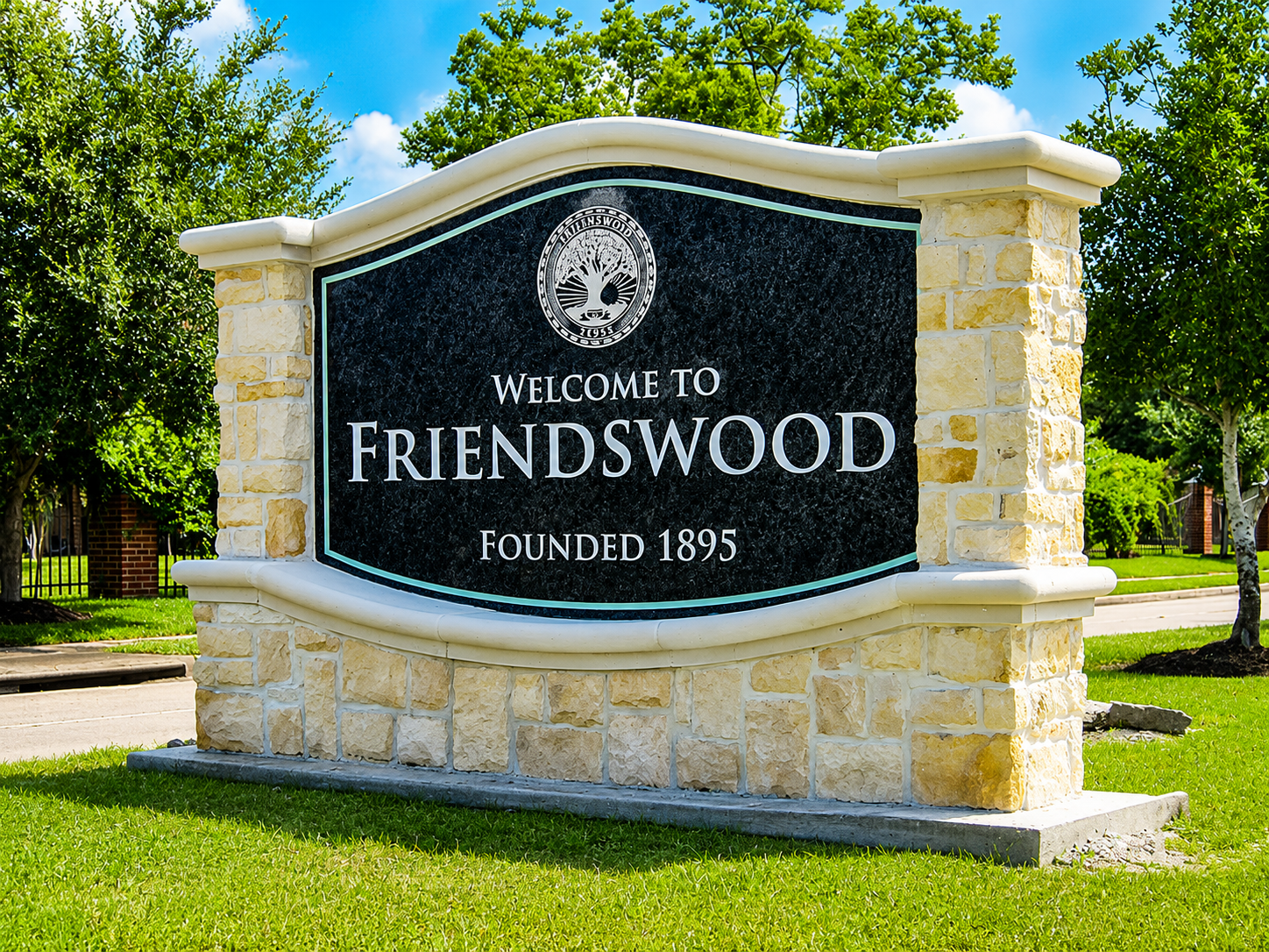 Welcome to Friendswood community sign by 4D Signworx. 